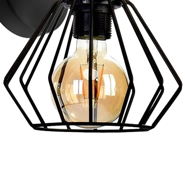 Industrialny kinkiet ULF BLACK / WOOD 1xE27 60W MLP6250