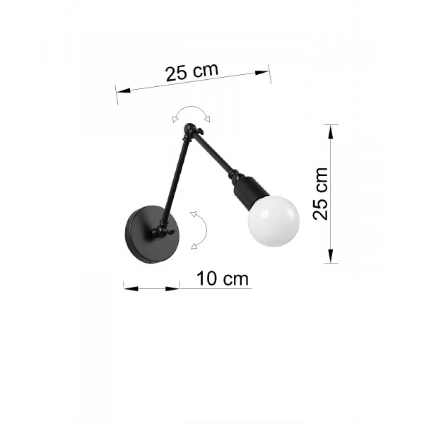 Kinkiet STARK SL.0610 czarny 1xE27