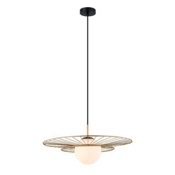 Lampa wisząca ALISON dł. 50cm E27 | złoty/czarny/biały