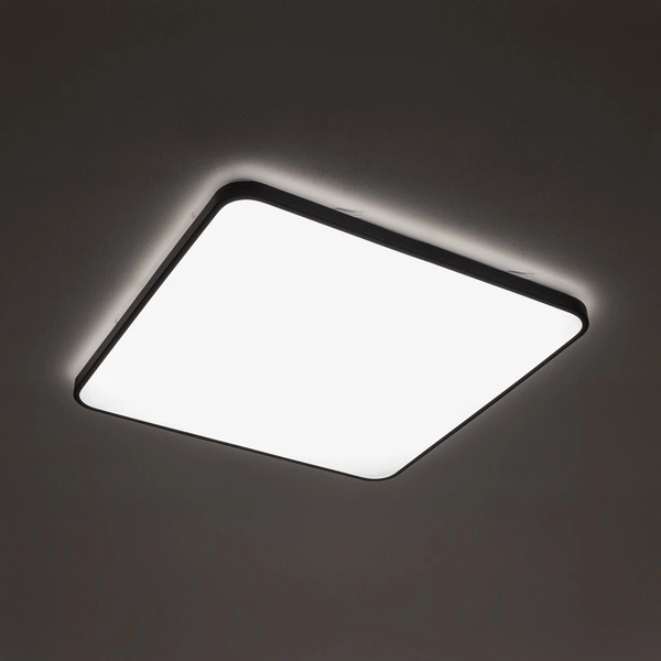 Plafon AGNES SQUARE LED PRO 10987 wys.5cm szer.63.5cm 64W 3000K 5600lm IP44 | Czarny/Biały