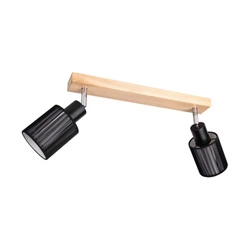 Lampa Sufitowa Carla 2xE14 Max.40W Drewno Brzozowe/Czarny Klosz 2026018911028