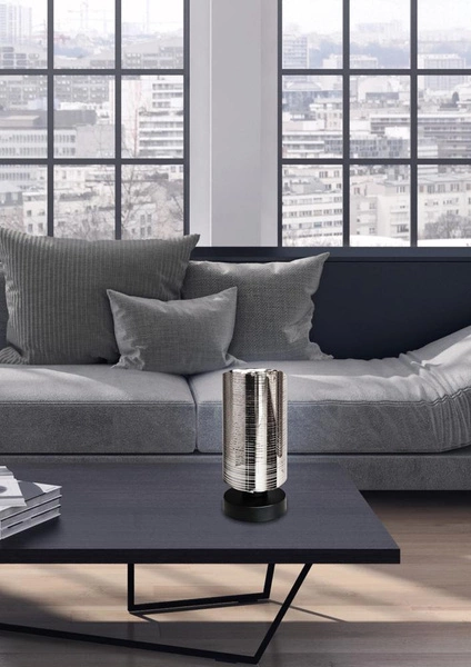 Lampa gabinetowa/stołowa COX 41-53893 czarny/chrom 1x60W E27