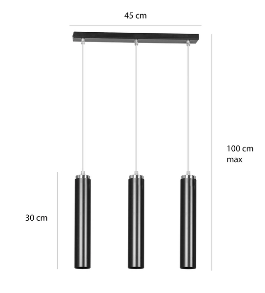 Lampa wisząca Emibig LUNA 3 Czarny 956/3