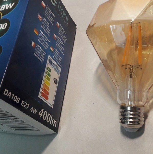 Żarówka FILAMENT LED E27 4W ciepła 2700K diament