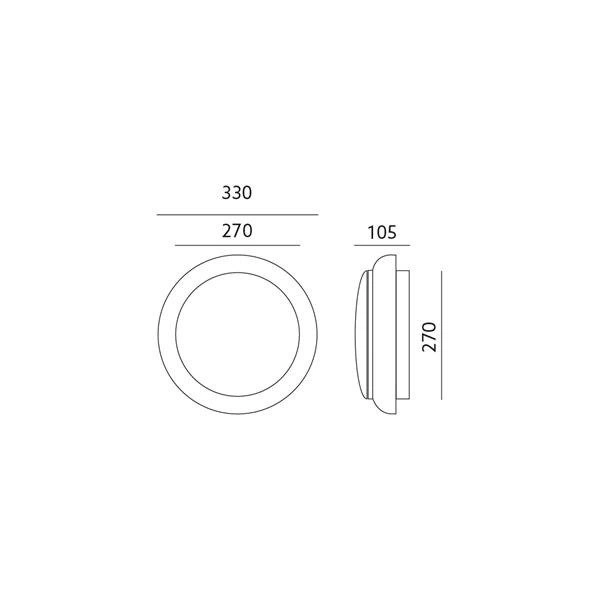 Plafon SFERA z czujnikiem ruchu mikrofalowym E27 IP65