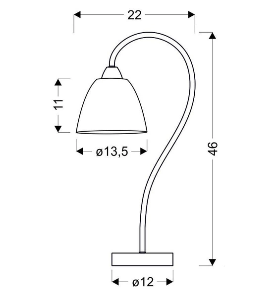 Lampa stołowa/nocna ELF 41-72627 chrom/biały 1x40W E14