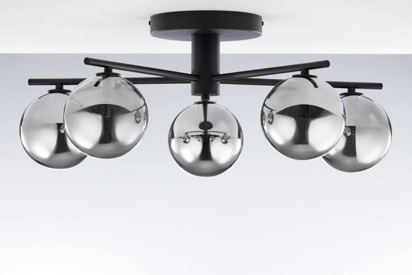 Nowoczesna Lampa sufitowa PRATO wys. 27cm 5xG9 14W IP20 | czarny