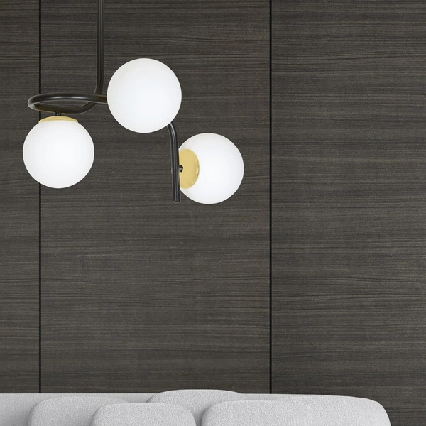 Lampa sufitowa Emibig RAGNAR 3 Czarny GOLD 1032/3