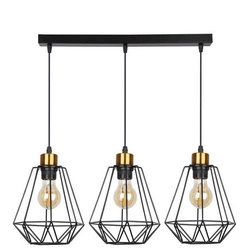 Lampa wisząca PRIMO, 33-00231, czarny/złoty, 3x60W E27