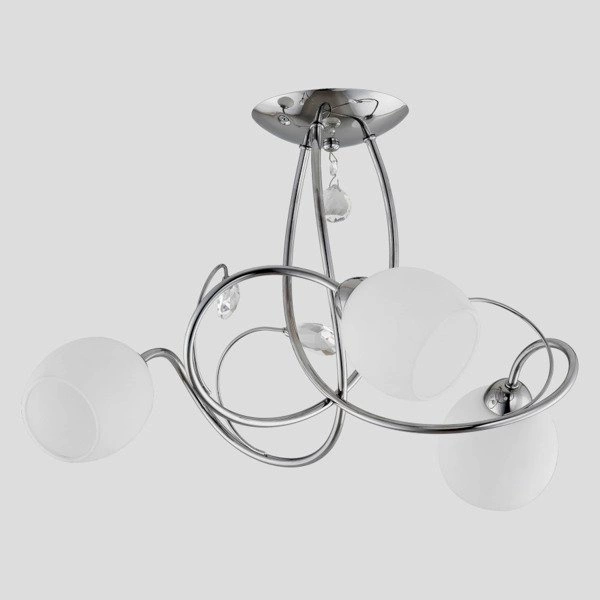 Lampa sufitowa żyrandol nowoczesny CALDIA chrom/biały śr. 50cm