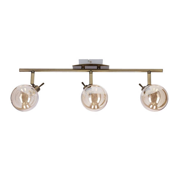 Lampa sufitowa LENTINI, 93-16355, patynowa z bursztynowymi kloszami, 3x40W G9