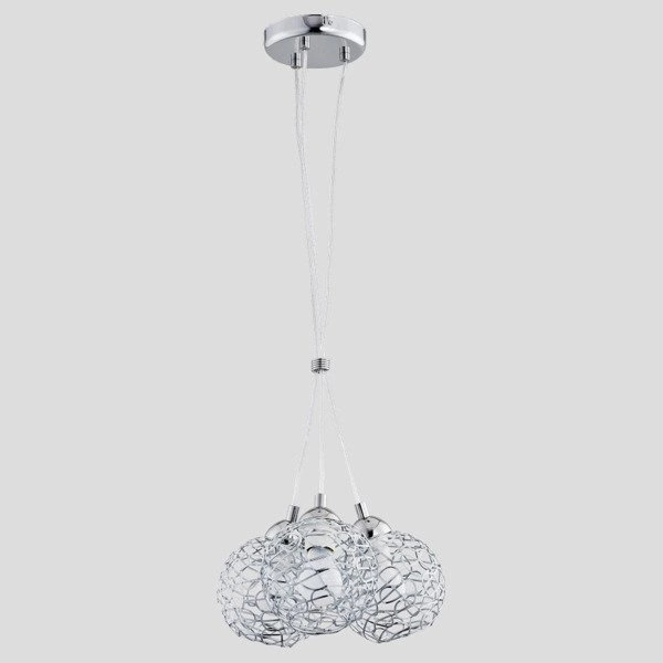 Lampa wisząca zwis druciane kule AMASO chrom śr. 28cm