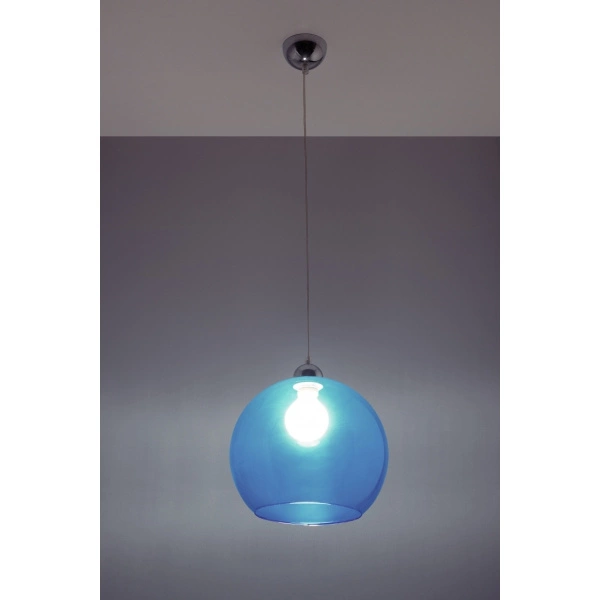 Szklana lampa wisząca BALL SL.0251 Błękitna 1xE27