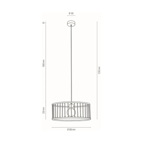 Reve Lampa Wisząca 1xE27 Max.15W LED Dąb Olejowany/Kremowy Sznurek Bawełniany/Kabel z Naturalnej Tkaniny 184417174