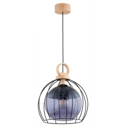 Lampa wisząca ALFA AVATAR DREWNIANA 1xE27 34cm | 61175