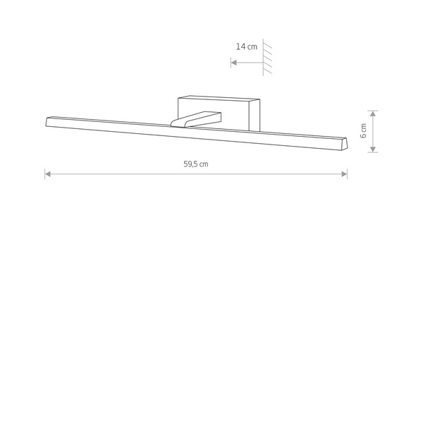 Kinkiet VAN GOGH LED M 59,5 cm 13W barwa ciepła 3000K | biały 10291