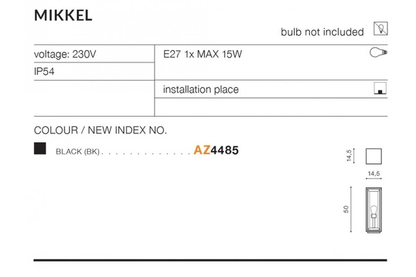 Azzardo MIKKEL BK 4485