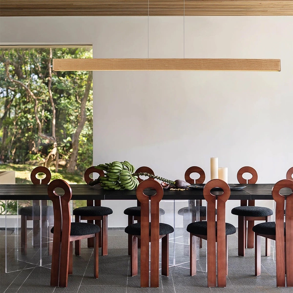 Lampa sufitowa, wisząca PRIMA WOOD 24W 3000K szer.150 wys.160cm | 18125