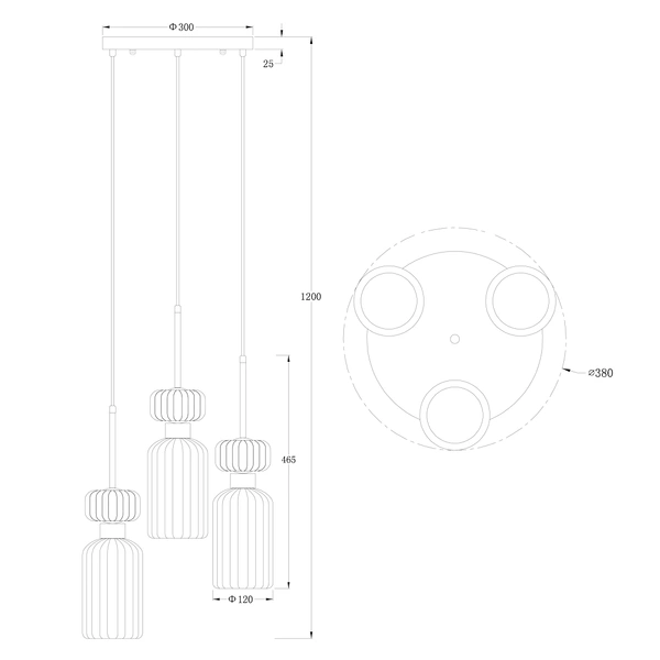 Lampa wisząca MOLLY 3xE14