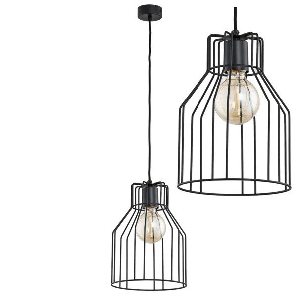 Druciana lampa kratka FRAGITA czarna śr. 23cm