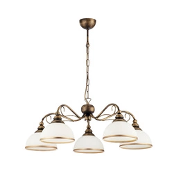 Klasyczny Żyrandol XSARA wys. 75cm 5xE27 15W IP20 | Brązowy ręcznie patynowany