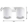Lampa sufitowa Sollux Plafon ORBIS 1 aluminium biały 2x12 W LED, SL.0056