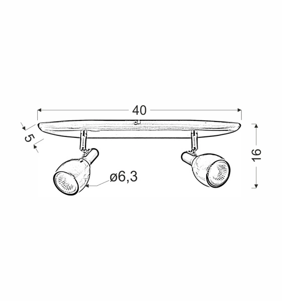 Lampa sufitowa/ścienna CROSS listwa 92-32775 miedziana 2xGU10