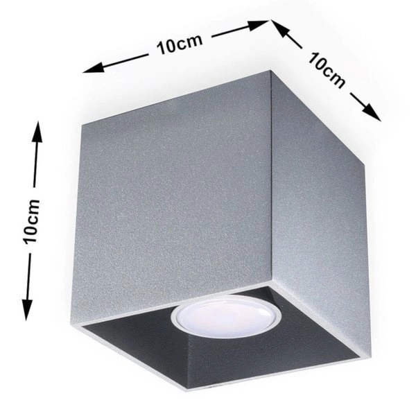 Plafon Sollux QUAD 1 Lampa sufitowa Aluminium szary 12Wv LED, SL.0024