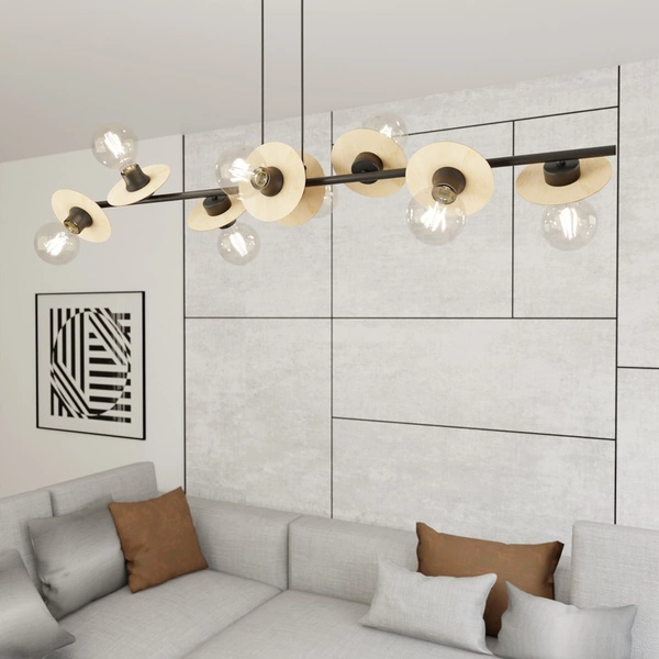 Lampa wisząca Emibig TOKEN 8 BL WOOD 1429/8