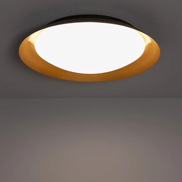 Plafon LED 31W Okrągły Czarno Złoty 3 Barwy Świecenia CCT Abruzzo Costa 50cm