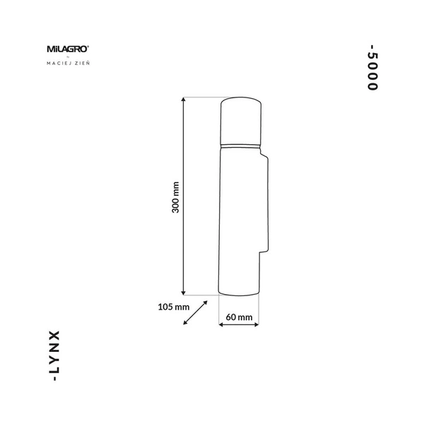 Kinkiet LYNX, czarny/złoty, 2x40W E14, MZ5000