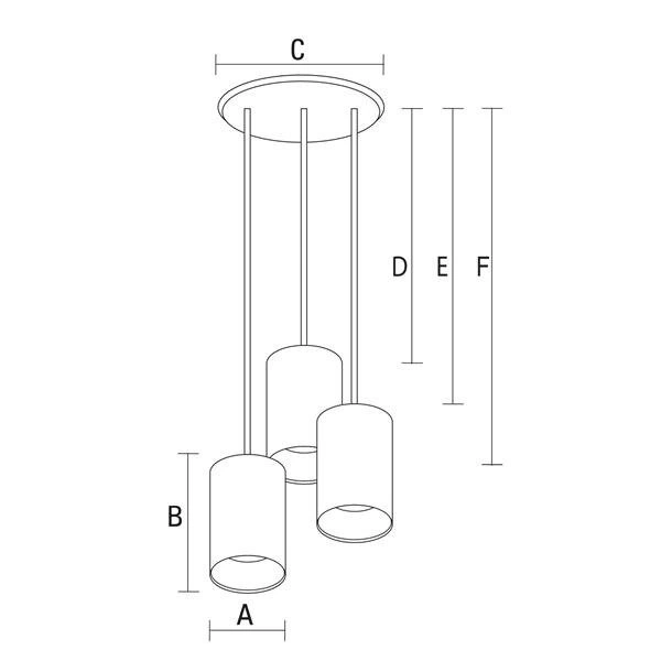 CHLOE GU10 X3 IP20 BIAŁA ZŁOTA ZWIS BAZA OKRĄGŁA