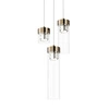 Nowoczesna lampa wisząca GEM szklane tuby złota 3x G9 28W | złoty
