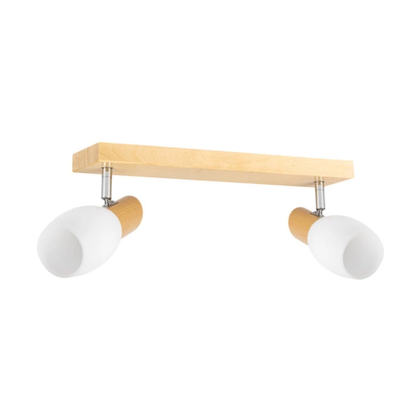 Lampa Sufitowa Birgit 2xE14 Max.40W Drewno Brzozowe/Białe Szkło 2026016820766