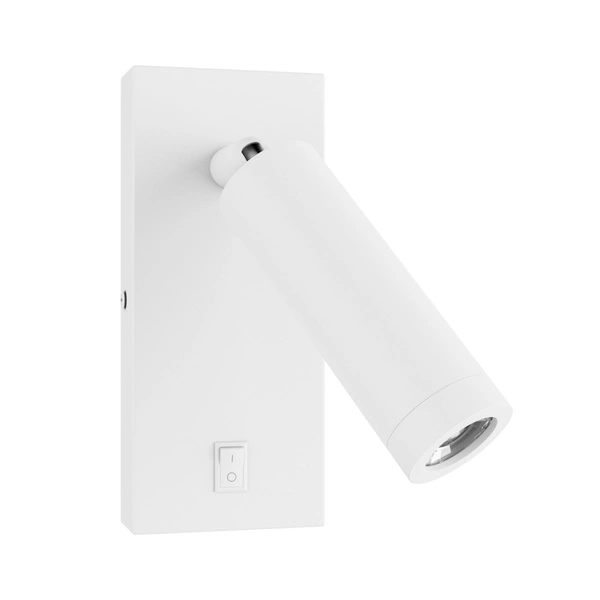 MADARA SLIM MR11 SWITCH KINKIET 230V IP20 38x95 + baza140x60x25 BIAŁY z włącznikiem