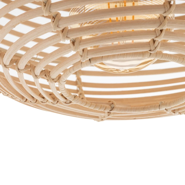 Lampa wisząca RATTAN S śr. 40cm E27 | naturalne drewno/biały 11153