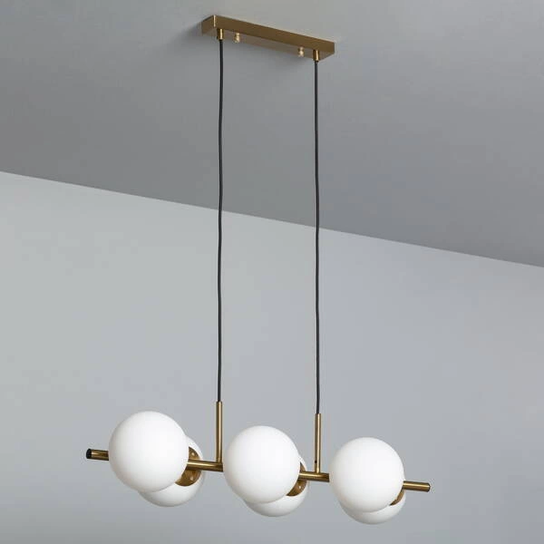 Lampa Wisząca złota szklane kule Abruzzo Conte 6xE27 85cm