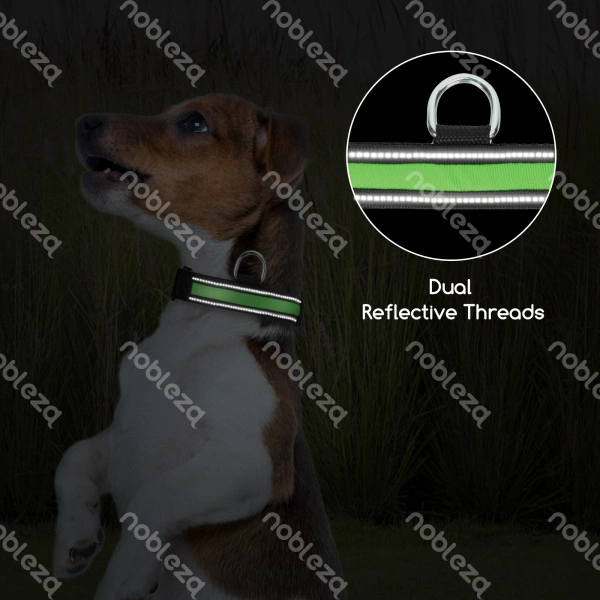 Świecąca obroża typ.B LED dla psa USB dł. 51-61cm | różowy