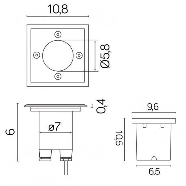Lampa najazdowa do podświetlania budynków Leda ST 5024 B | stalowy