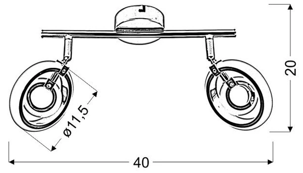 CELT LAMPA SUFITOWA LISTWA 2X6W LED CHROM 3000K