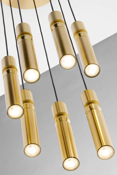 Nowoczesna Lampa wisząca ALAS wys. 35-136cm 7xG10 14W IP20 | Złoty