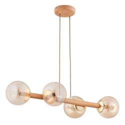 Lampa wisząca ALFA ROSARI DREWNIANA 4xE14 82cm | 63350