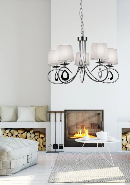 Lampa wisząca ARNIKA 35-21687 chrom/biały 5x40W E14
