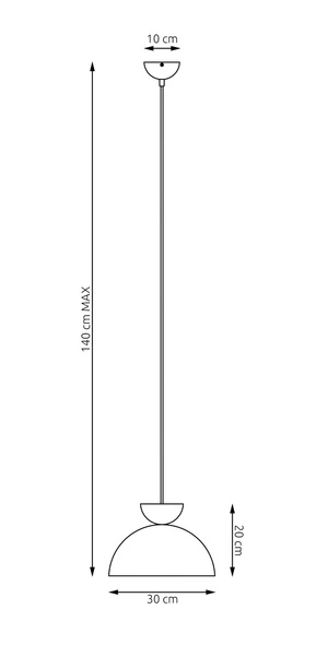 Lampa wisząca Emibig LUNARO 1S BL Biały/Czarny 1475/1S