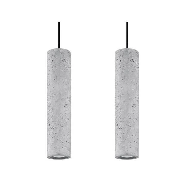 Lampa wisząca LUVO 2 czarna stal, beton, SL.0654