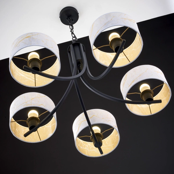 Klasyczny Żyrandol ARTHUR wys. 71cm 5xE27 15W IP20 | czarny