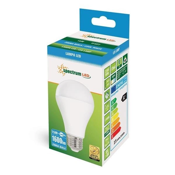 LED GLS E-27 230V 15W CW SPECTRUM