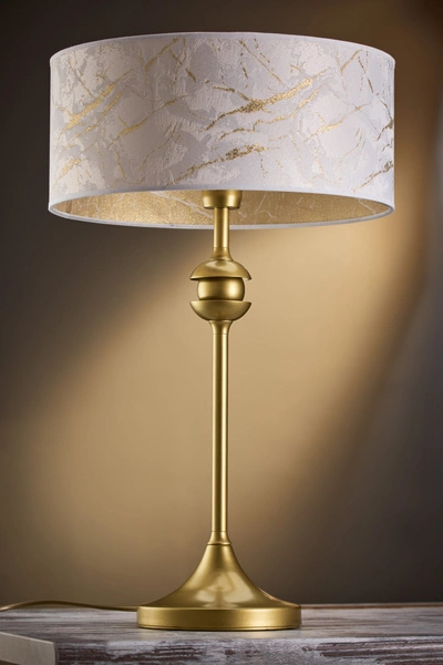 Klasyczna Lampa biurkowa KASZMIR wys. 54cm 1xE27 15W IP20 | złoty połysk