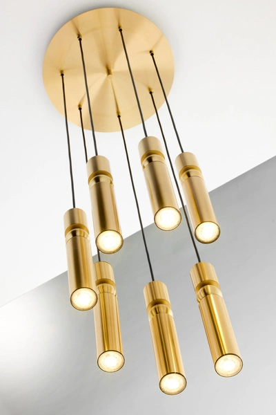 Nowoczesna Lampa wisząca ALAS wys. 35-136cm 7xG10 14W IP20 | Złoty