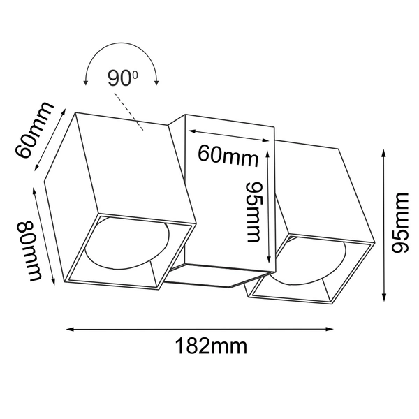 Reflektor Cube 2 - Biały (95 mm) 2295 Antigo